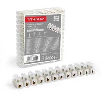 Клемна колодка гвинтова 3А 12 шт. 4мм2 PE TITANUM, AC 250-380 V TF-KL3А-PE 29027 фото