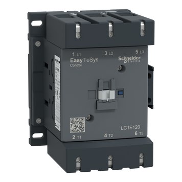 Контактор Schneider Electric триполюсний EasyTeSys 120 А категорія застосування для електродвигунів ~220 В 50 гц LC1E120M5 LC1E120M5 фото