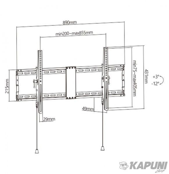 Настенный кронштейн 43-90&rdquo; (до 70 кг), WM-90T-01 WM-90T-01 фото