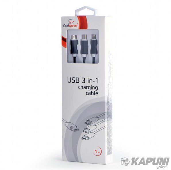 Кабель для зарядки USB AM-папа/Lightning/Micro/Type-C, 1.0 м, CC-USB2-AM31-1M CC-USB2-AM31-1M фото