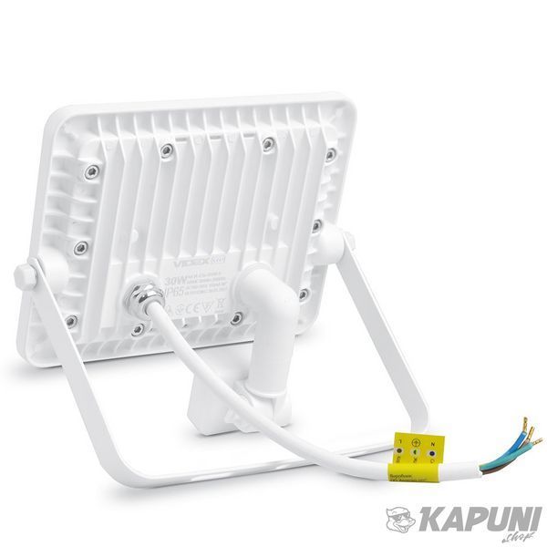 LED прожектор VIDEX F2e 30W 5000K с датчиком движения и освещенности VL-F2e305W-S 26265 фото