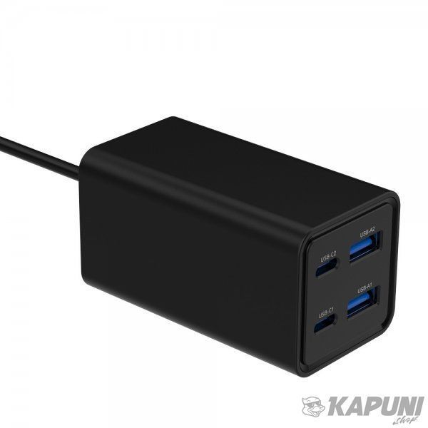 Мережевий зарядний пристрій Gembird 2xUSB-A (QC3.0 30W)+2xType-C (PD 65W), чорний TA-UC-2A2C-PD65-01-BK TA-UC-2A2C-PD65-01-BK фото