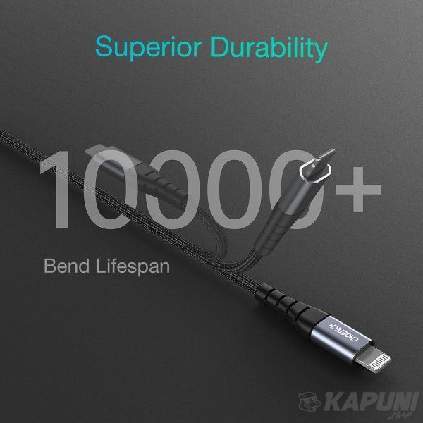 Кабель MFI, USB 2.0 Power Delivery (PD), C-тато/Lightning, 1,2 м, IP0039-BK IP0039-BK фото