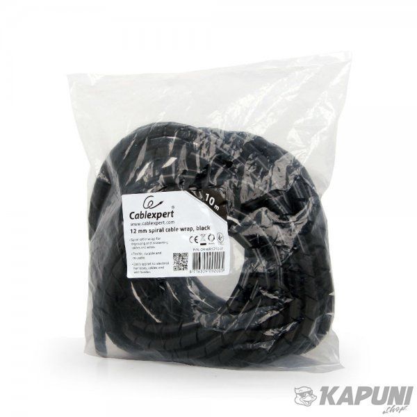 Спиральный кабельный органайзер Cablexpert 12 мм, 10 м, черный CM-WR1210-01 CM-WR1210-01 фото