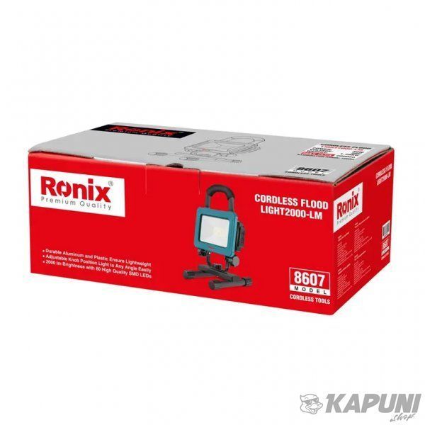 Прожектор світлодіодний Ronix акумуляторний 30Вт, 20В 8607 8607 фото