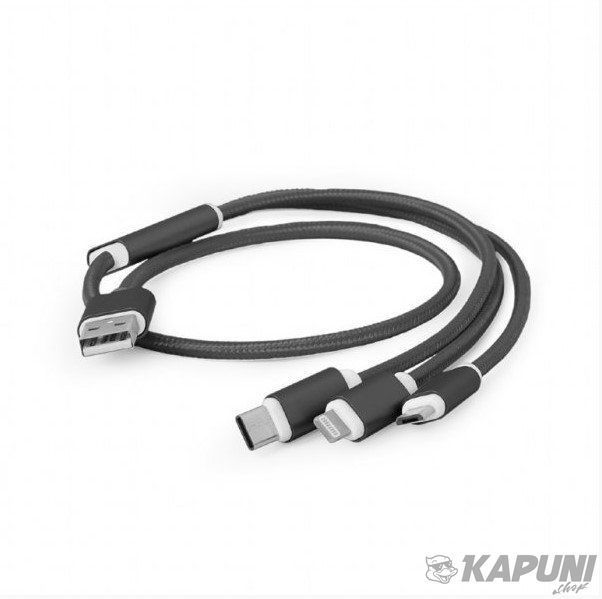 Кабель для зарядки USB AM-папа/Lightning/Micro/Type-C, 1.0 м, CC-USB2-AM31-1M CC-USB2-AM31-1M фото