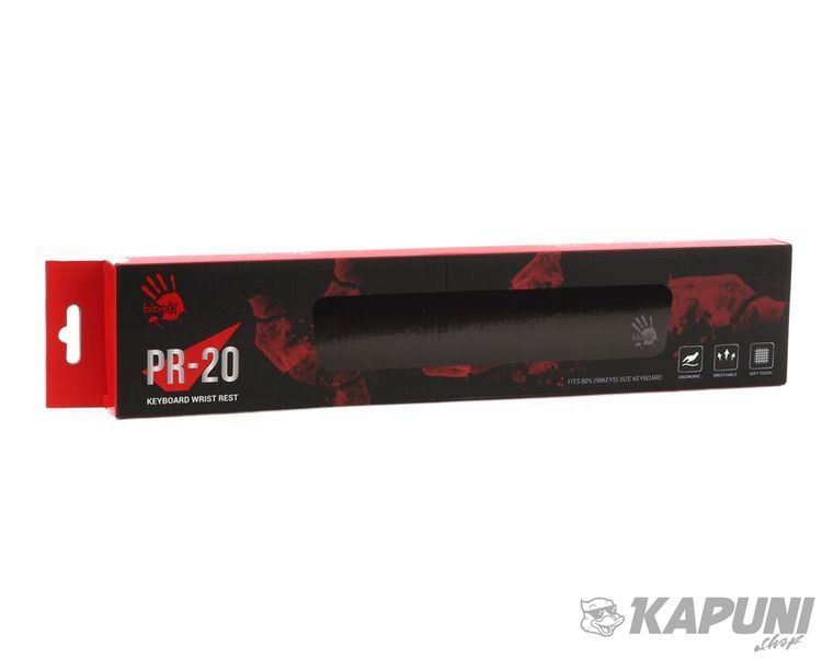 Підставка під зап'ястя для клавіатури, 385мм Bloody PR-20 (Black) фото