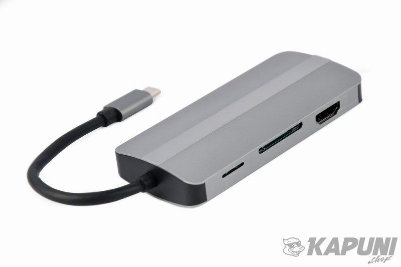 Док станция USB-C 8-в-1 (USB хаб 3.0/HDMI//VGA/PD/картридер/стерео-аудио) Cablexpert A-CM-COMBO8-02 A-CM-COMBO8-02 фото