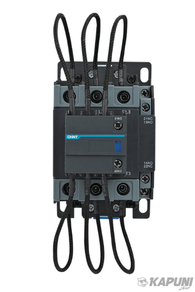 Контактор для конденсаторних установок (КУ) NXCC-9512, 95A, котушка 220V AC 50/60Hz, 1NO+2NC, 60.4 kVAr (400V) 506934 фото