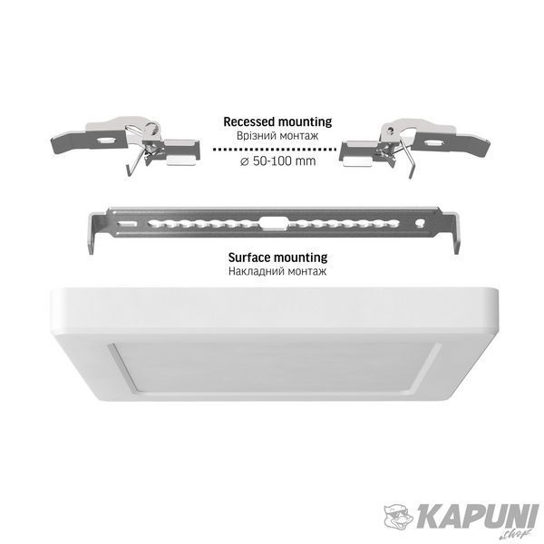 LED світильник квадратний VIDEX DL6S 12W 3000K-4000K-6500K White VL-DL6S-12CW 28760 фото