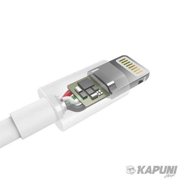 Кабель USB 2.0 А-тато/Lightning , MFI, 1.2 м, преміум, 2.1 А, IP0026-WH IP0026-WH фото