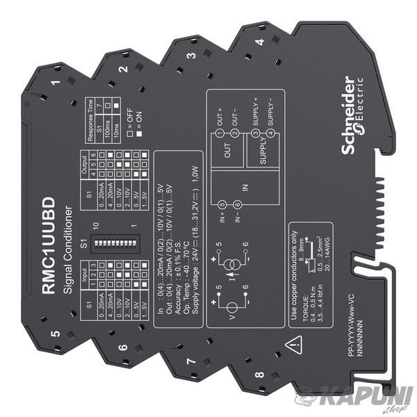 Harmony Analog, стабілізатор сигналу, 6.2 мм, універсальний V або I, 0(2)&hellip;10В, 0(4)&hellip;20мА Schneider Electric RMC1UUBD фото