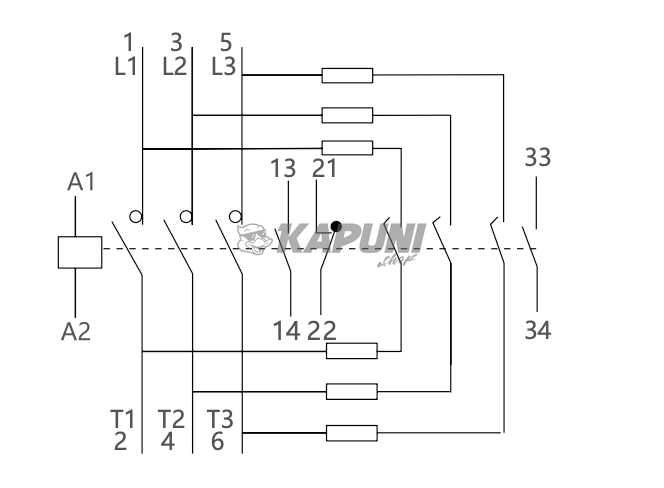 Контактор для конденсаторных установок (КУ) NXCC-9512, 95A, катушка 220V AC 50/60Hz, 1NO+2NC, 60.4 kVAr (400V) 506934 фото