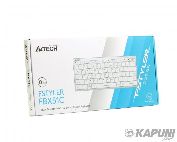 Клавіатура бездротова з ножичним перемикачем A4Tech Fstyler A4Tech FBX51C (White) FBX51C (White) фото