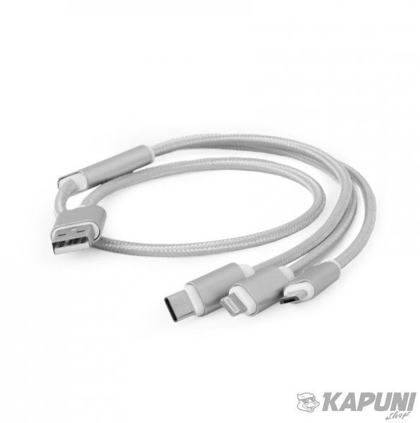Кабель для заряджання USB AM-тато/Lightning/Micro/Type-C, 1.0 м, CC-USB2-AM31-1M-S CC-USB2-AM31-1M-S фото