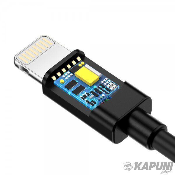 Кабель USB 2.0 А-папа/Lightning, MFI, 1.8 м, премиум, 2.1 А, IP0027-BK IP0027-BK фото
