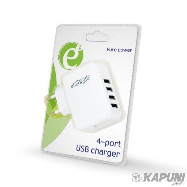 Сетевое зарядное устройство EnerGenie 3.1A 4хUSB White (EG-U4AC-02) EG-U4AC-02 фото