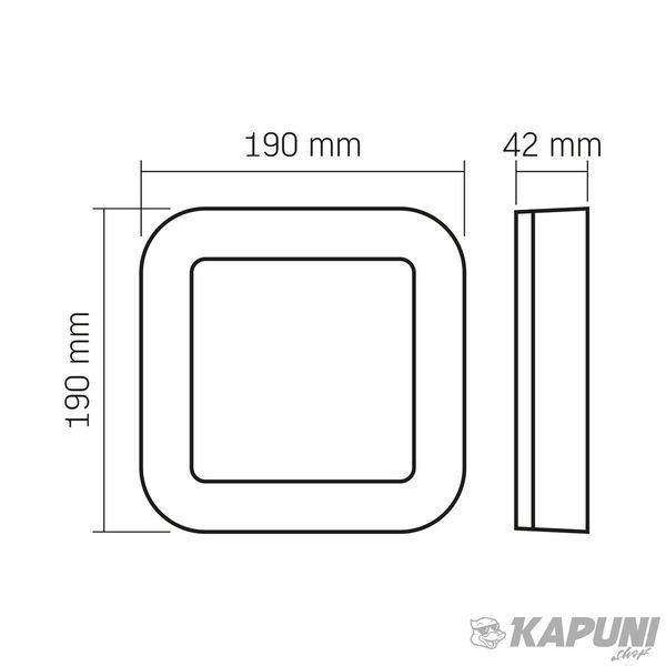 LED світильник ART IP65 квадратний VIDEX 15W 5000K Black VLE-BHFS-155B 29385 фото