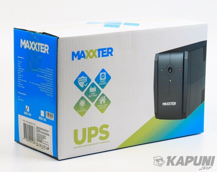 Джерело безперебійного живлення 650 VA, Basic Series Maxxter MX-UPS-B650-02 MX-UPS-B650-02 фото
